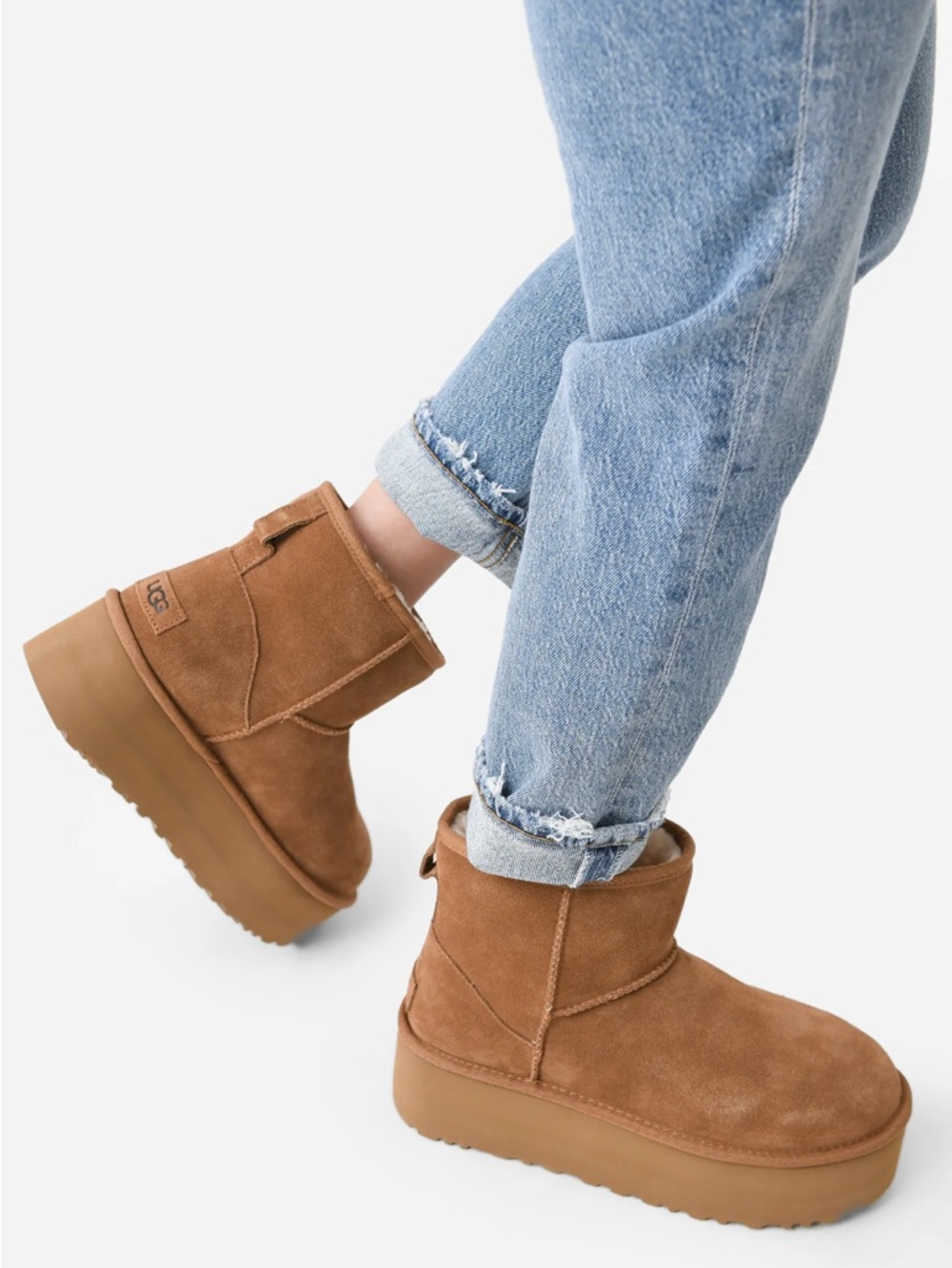 UGG Chestnut Brown Short Platform Winter Boots